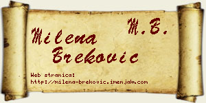Milena Breković vizit kartica